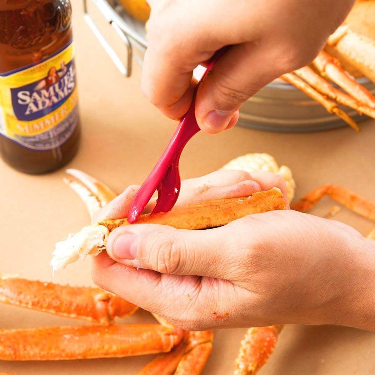 Artcome 22 Piece Seafood Tools Set for 4 People including 4 Lobster Crab Crackers 4 Lobster Shellers 6 Seafood Forks 4 Sauce Cups and 4 Lobster Crab Mallets