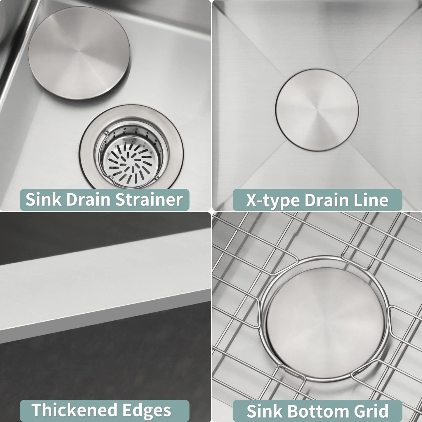 LQS Oval Stainless Steel RV Sink, Small Bathroom Kitchen Sink, 5.12" Depth, RV Kitchen Bar Sinks with Sinks Drain Assembly (Stainless Steel, 15" x 15" x 10")