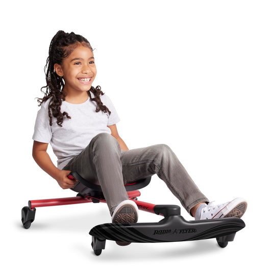Radio Flyer Stingray Pro, for Ages 3-8, Hands Free, Foot Powered Ride On with 360-degree Caster Wheels, Adjustable Seat with Integrated Handles, Solid Steel Frame, Padded Seat, Kids Ride On Toys