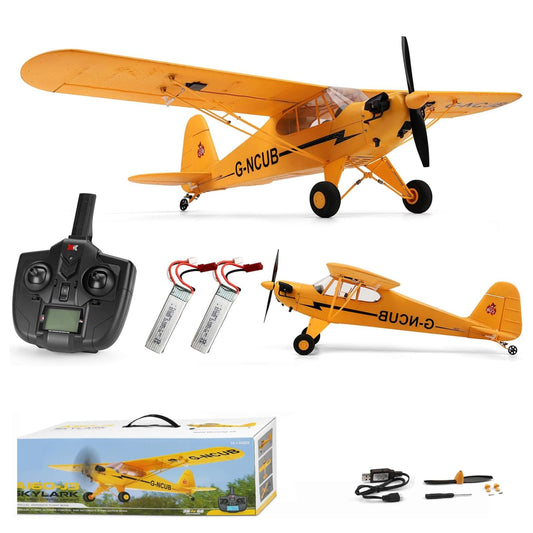Ssccgym Large Brushless Remote Control Plane XK A160 RC Aircraft Glider J3 6-Axis Gyroscope 5-Channel 3D Stunt Somersault Flight 6 AXIS Gyro 2Batteries for Hobbies Expert 14Y+