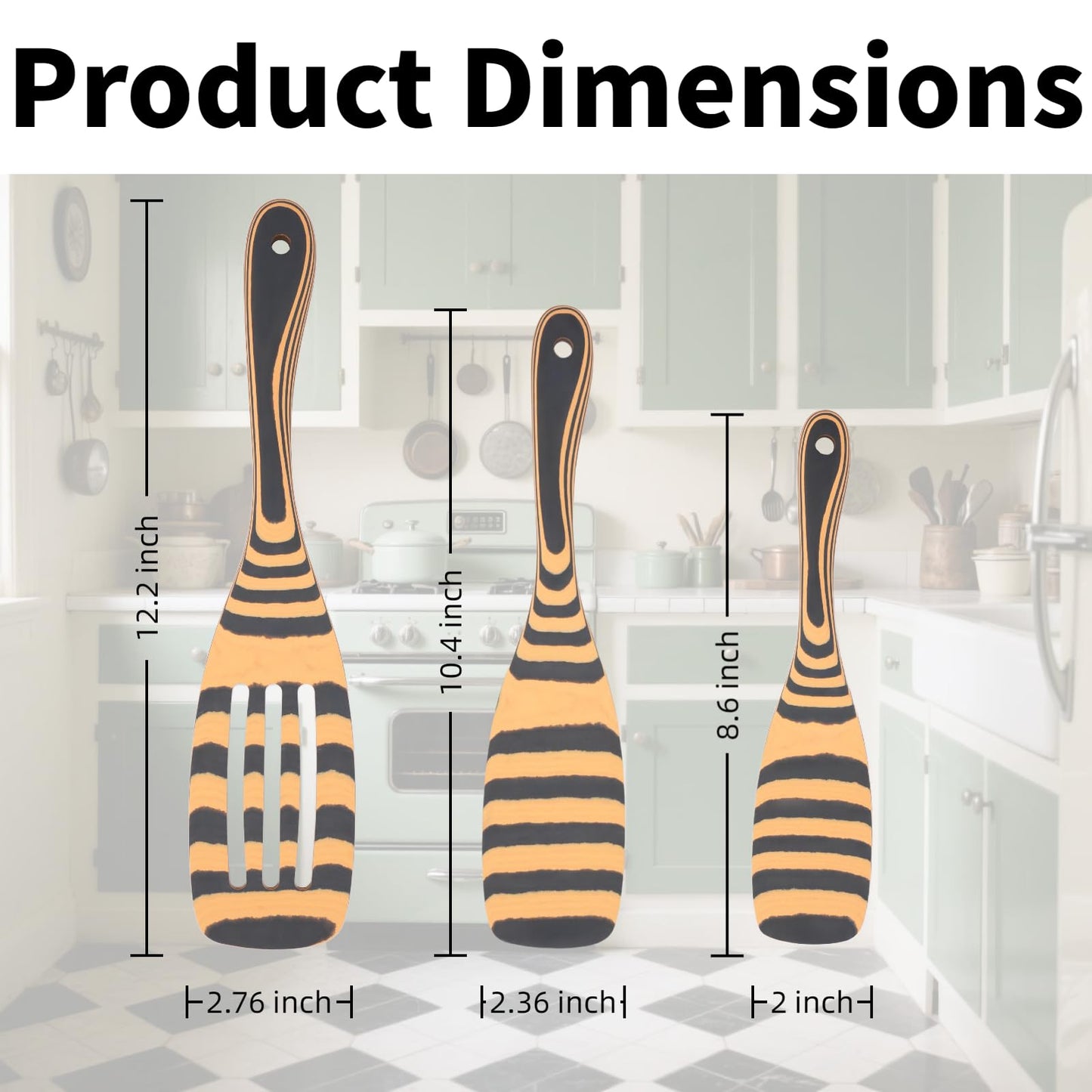 Cokka Praca Dishwasher Safe Spurtle Set | Wooden Spatula for Cooking | Sturdy Wooden Spoons for Cooking | 3-Piece Handcraft Wood Spatula for Nonstick Cookware | Heat Resistant | Kitchen Decor