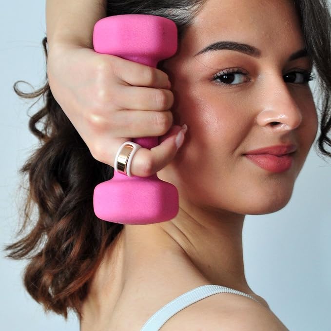 Rinfit Smart Ring Protector - Silicone Ring Enhancer for Active Lifestyle and Gym - StyleFit U.S. Design Patent - Pink, Size 8