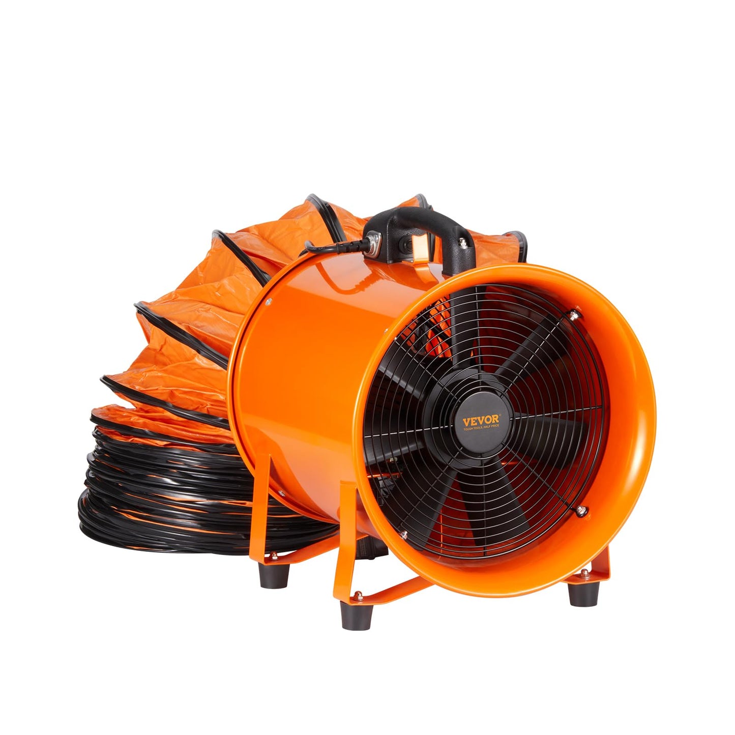 VEVOR Air Mover Blower Fan 10 Inch, 1893CFM 380W with 33ft Flexible Duct, Industrial Portable Ventilator Blower/Exhaust