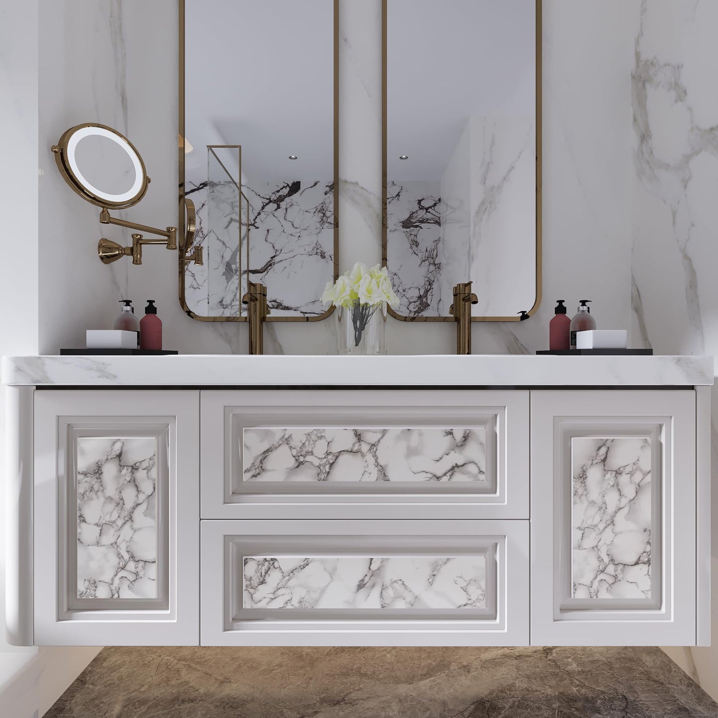 JSEVEM 16"×118" Grey White Marble Wallpaper Peel and Stick Waterproof Gray Marble Contact Paper Vinyl Wrap Glossy Textured Self Adhesive Granite DIY Tile Sticker for Kitchen Cabinets Table Countertops