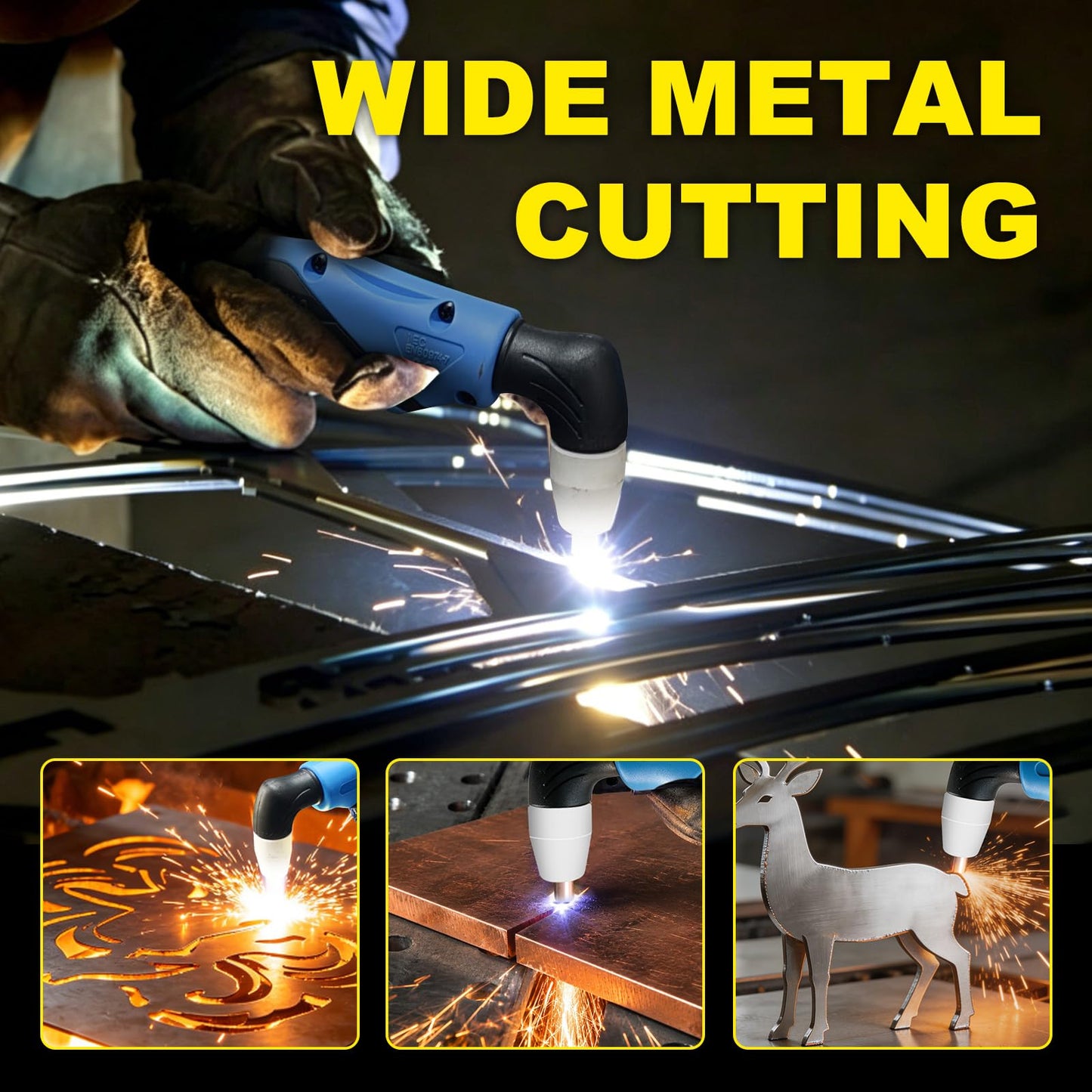 60A Plasma Cutter,110V/220V Dual Voltage High Frequency Contact Arc Cutting Machine,45-60PSI,LED Display,Portable Industrial Metal Cutter for Steel Aluminum Copper DIY & Fabrication