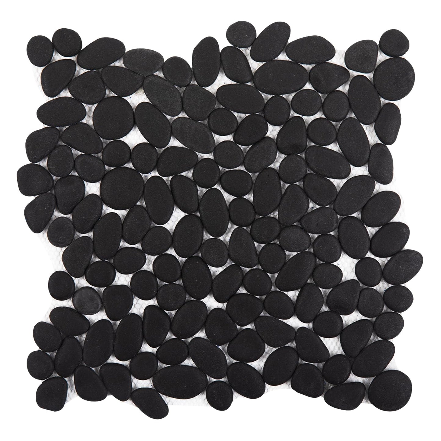Soulscrafts Pebble Tile for Shower Floor, Black Pebble Mosaic Backsplash, Bathroom Shower Floor Kitchen Backsplash Tiles Pack of 5 Sheets