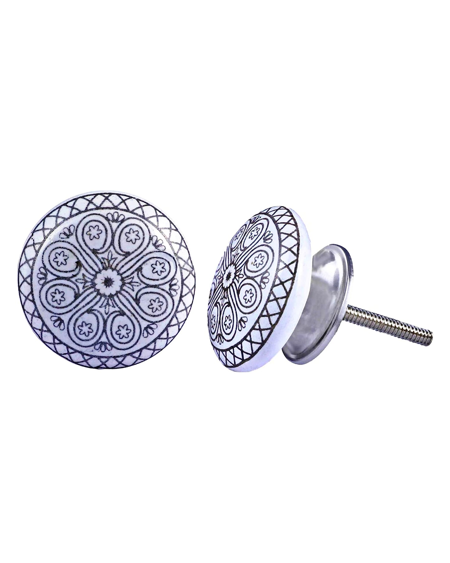 Craft Kart Set of 10 Ceramic Cabinet Colorful Knobs for Kitchen, Cabinet, Drawer, Wardrobe (White)