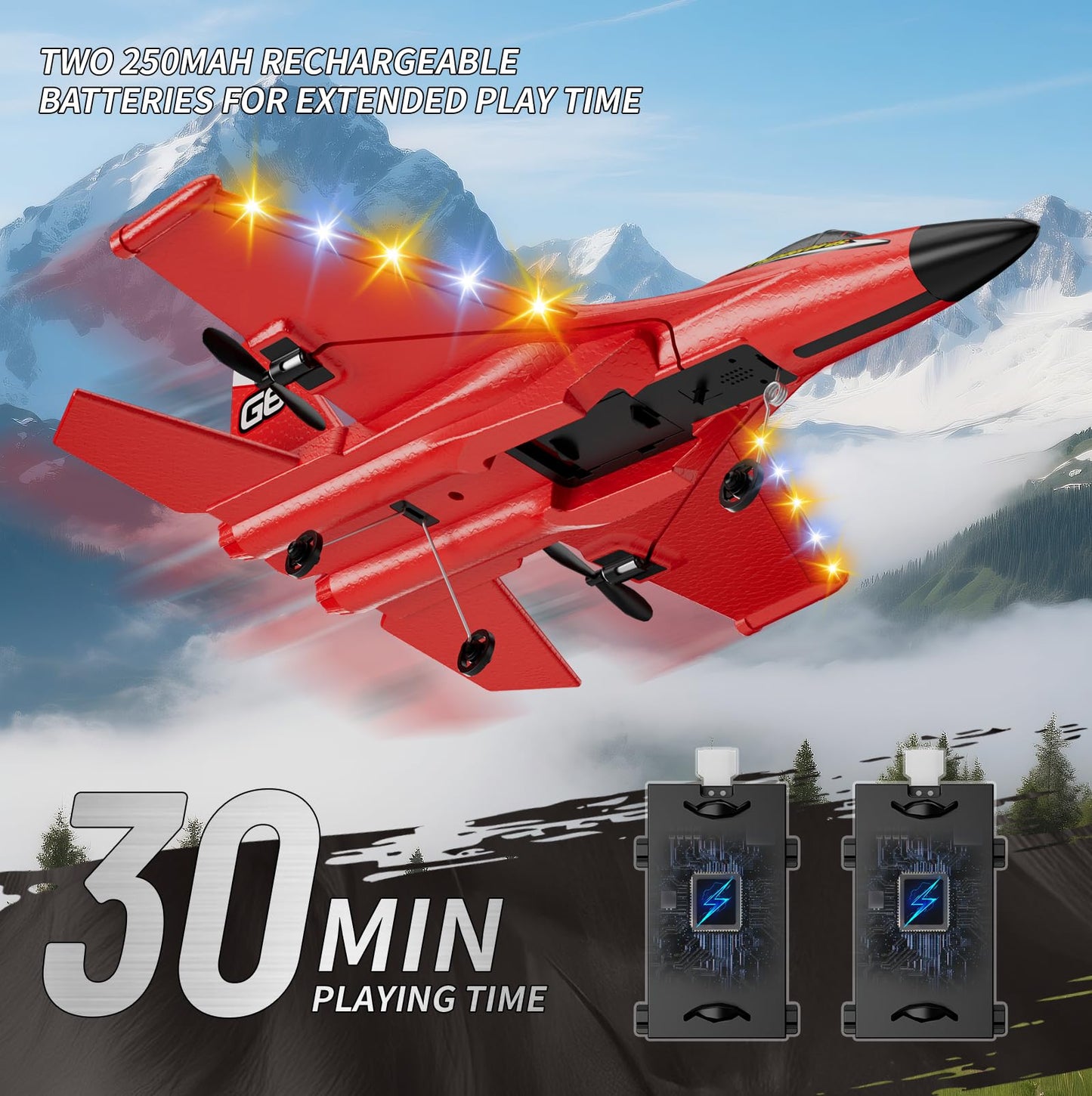 4DRC Foam RC Plane for Kids Adults, Remote Control Airplane RC Jet Helicopter Drone Plane for Kids Adults Beginner, Easy to Fly RC Fighter, Remote Control Aircraft with Automatic Balance Gyro