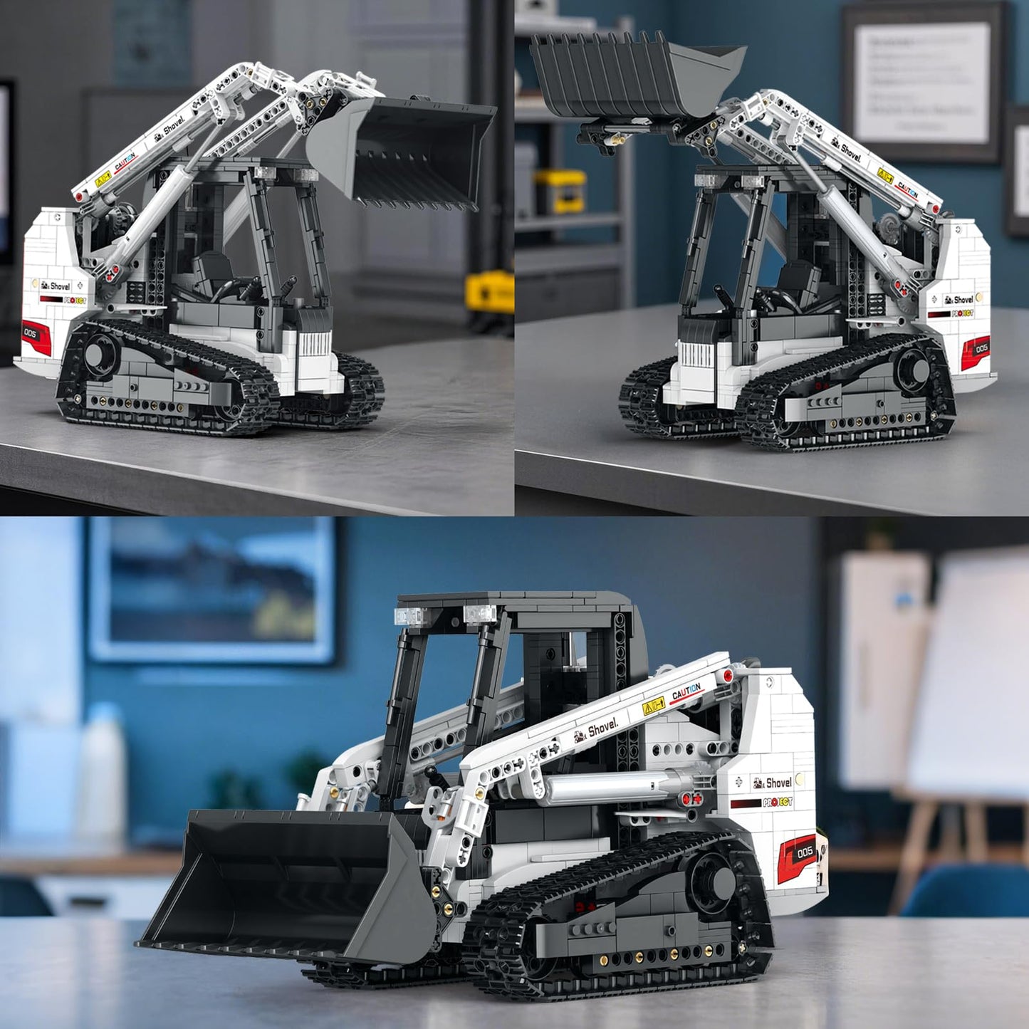 Reobrix Bobcat Skid Steer Loader Building Block Set,APP Remote RC Control Loader Vehicle Construction Toy with 2.4GHz Multi-Player Mode 22004,Vehicles Gift for Kids and Collectors,1227 PCS