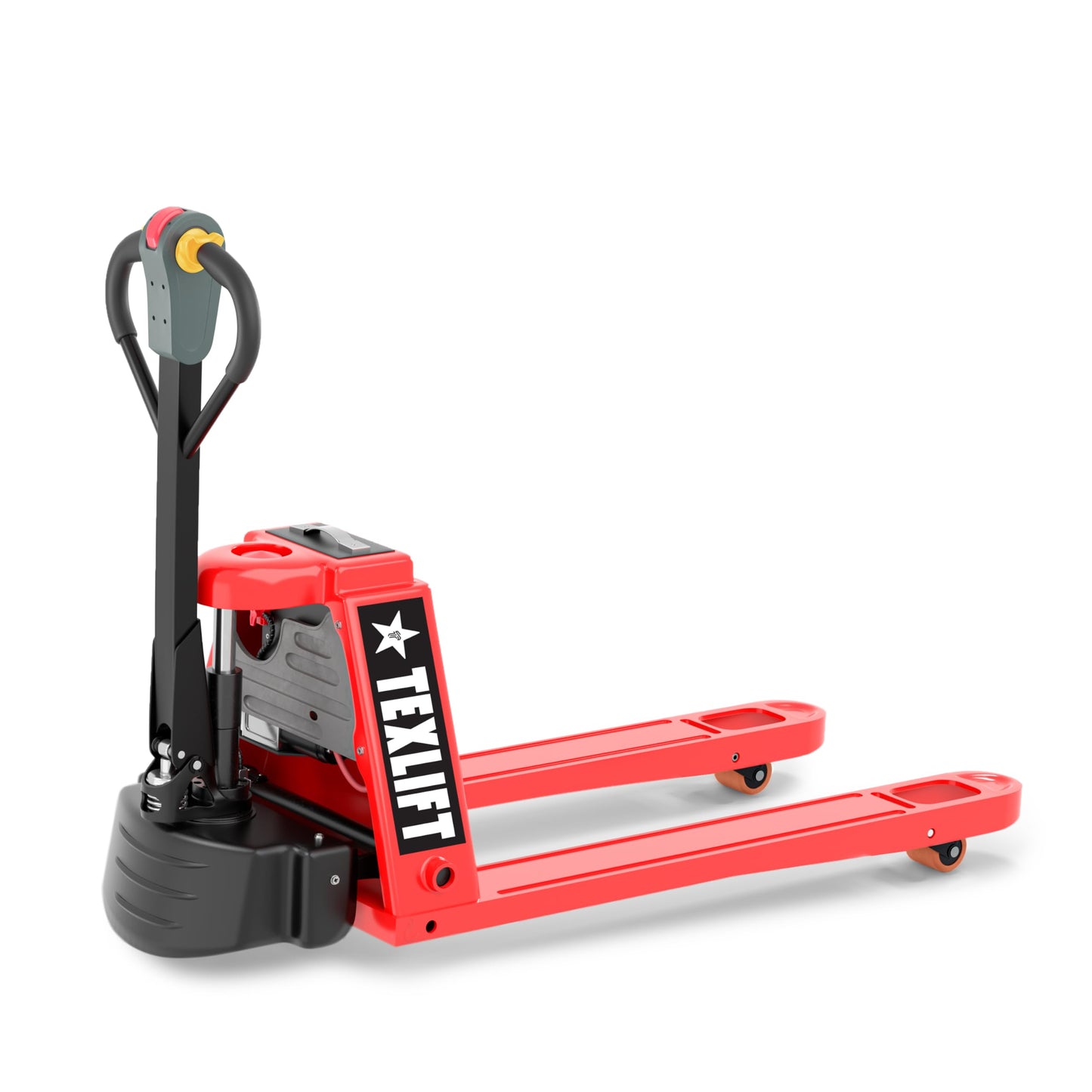 TEXLIFT Full Electric Power Pallet Jack – Standard Duty Pallet Truck 3300 Lb Capacity, 48” L x 27” W Fork Size, Plug-in 48V/15A Lithium Battery – Max Lift Height 7.8 Inch - (US-EPT33K-FE)