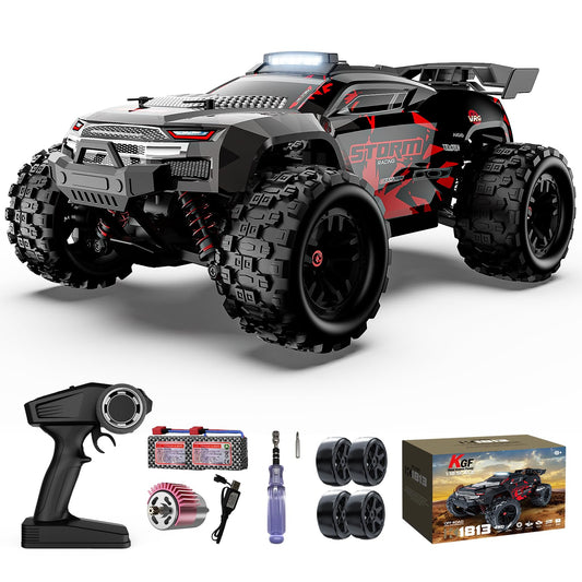 Remote Control Car 1:18 All Terrain RC Cars, 40 KPH High Speed Remote Control Truck, 4WD Electric Vehicle, Off-Road RC Truck with 2 Rechargeable Batteries, 2.4Ghz Remote Control Car for Kids & Adults