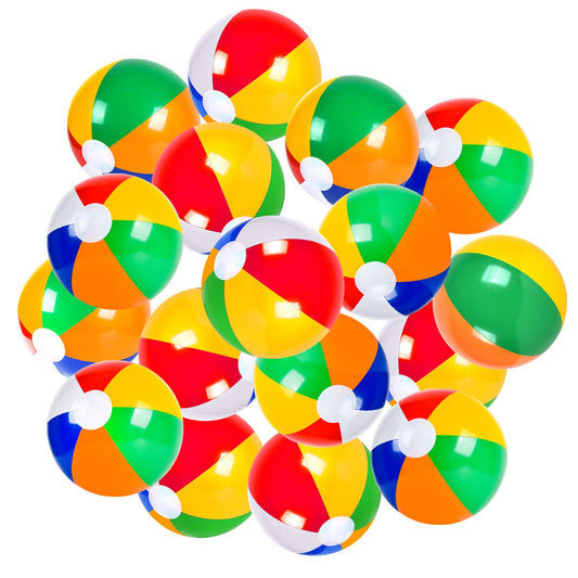 Coopay 36 Pack Inflatable Beach Balls Classic Rainbow Swimming Pool Ball Birthday Beach Party Decoration Summer Water Games Gifts 9 to 12 Inches from Inflated to Deflated