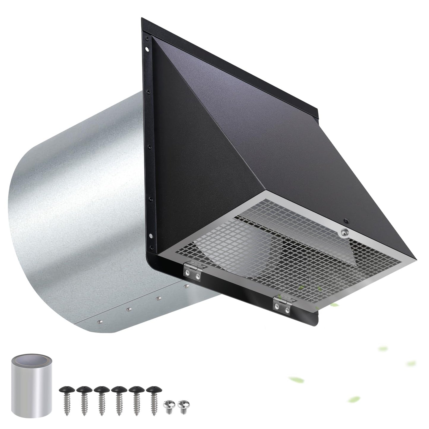 10 Inch Wall Vent Cover,Exhaust Vent Hooded Wall Vent with Screen and Damper,Outdoor Wall Exhaust Vent Cap Exterior Air Vent Cover for Kitchen Range Hood HVAC Duct Dryer Ventilation,Galvanized Steel