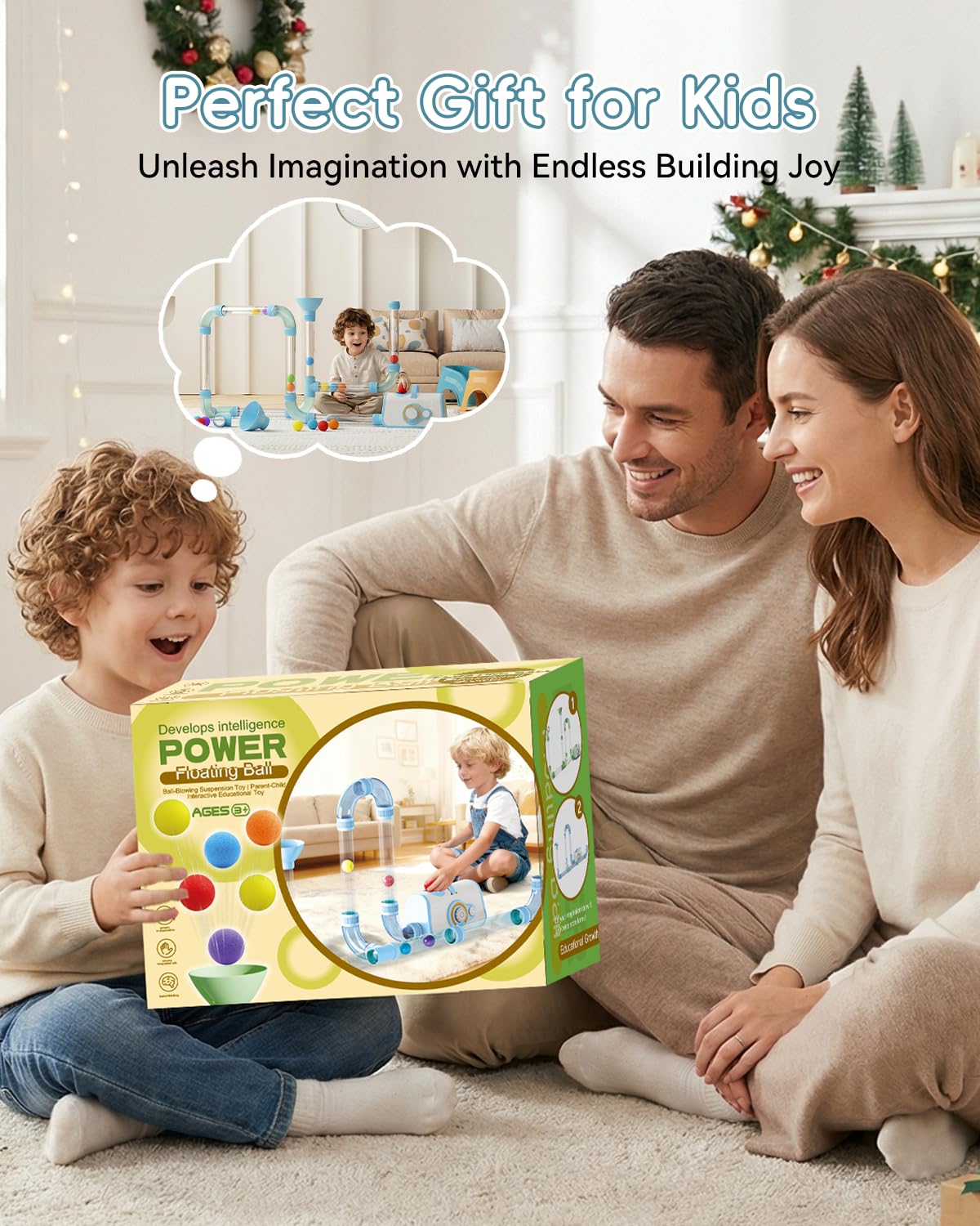 KNMDU Upgraded STEM Toys for Kids Ages 3+, DIY Airflow Building Toys with 20 Foam Balls, Up to 7 Hours Playtime, Learning Toys Gifts for Kids Boys Girls (Upgraded)