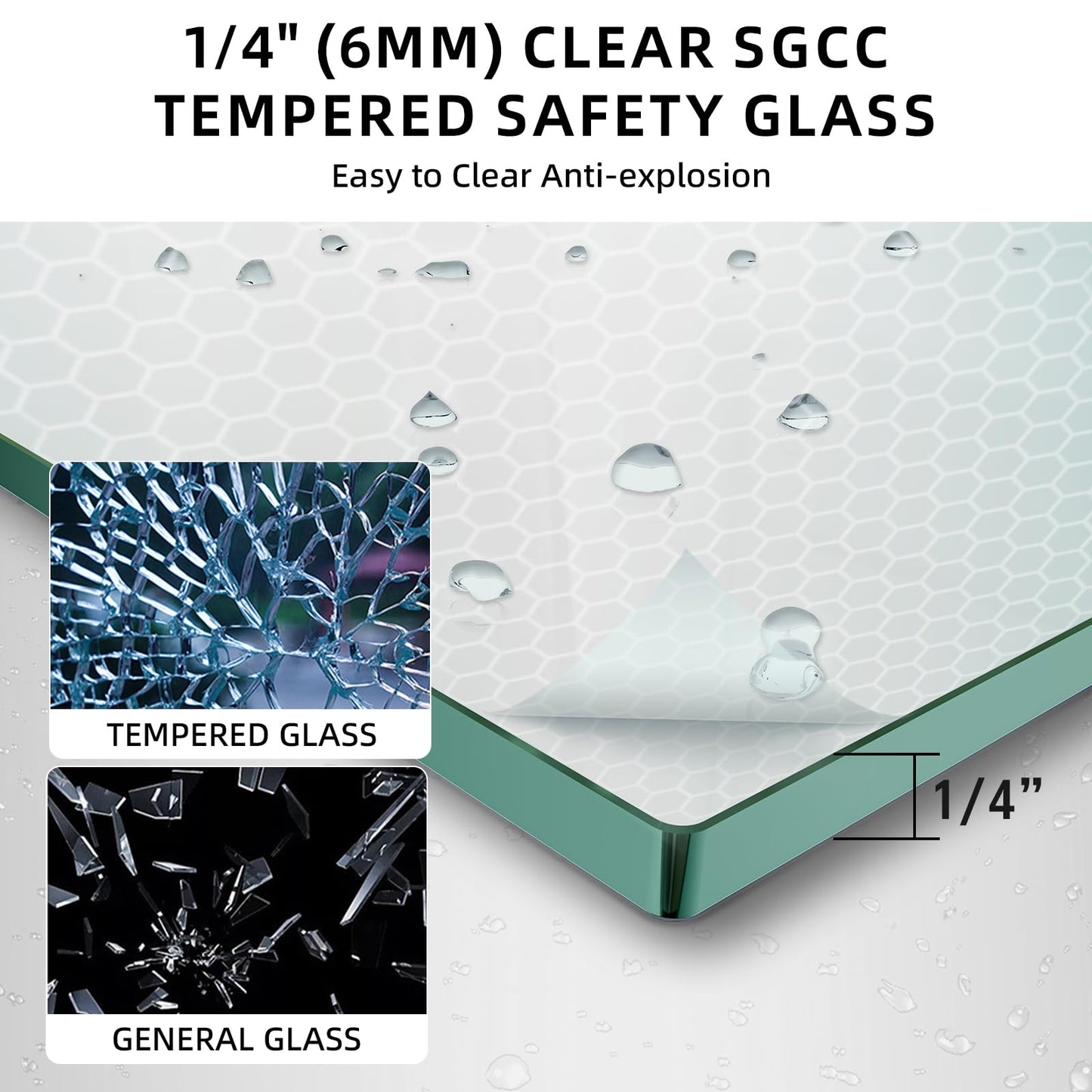 Royal Guard 24"-25.4" W x 72" H Frameless Pivot Shower Door,Swing Shower Glass Doors with 1/4"(6mm) Clear SGCC Tempered Glass,Reversible Installtion,Matte Black