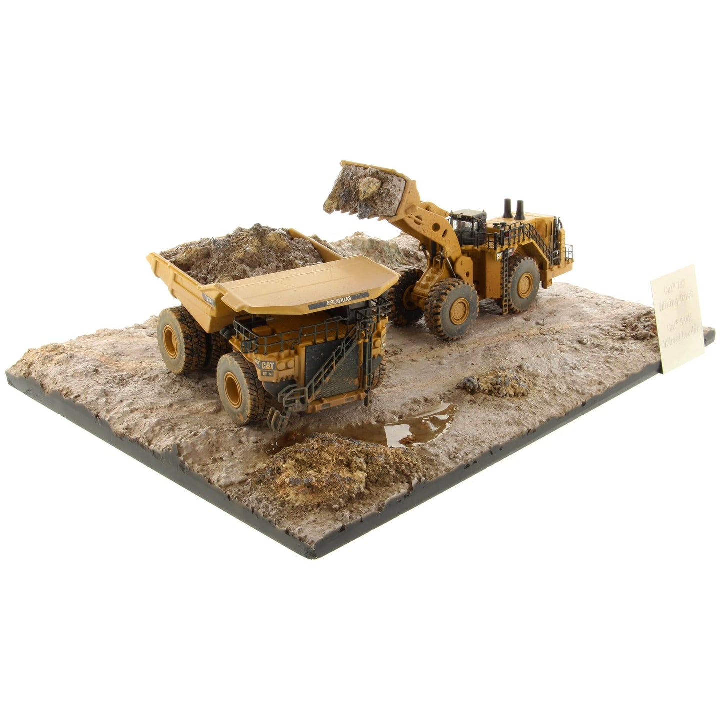 Diecast Masters 1:125 Scale Weathered 994K Wheel Loader & CAT 797 Mining Truck | Weathered Series Cat Trucks & Construction Equipment Model 85762
