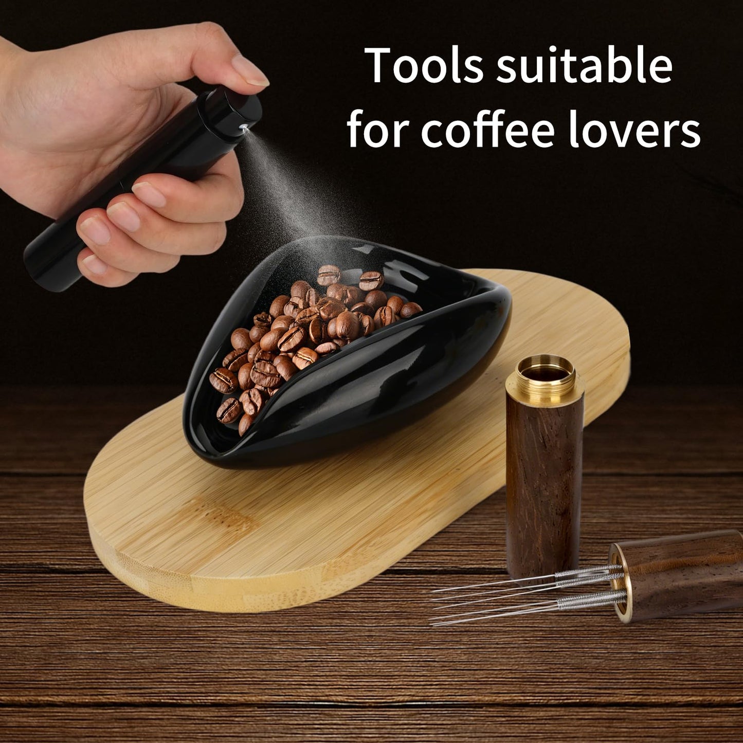 3 Pcs Espresso Accessories Set, Coffee Bean Dosing Cup, RDT Spray Bottle, Espresso Stirrer Tool, Coffee Bar Gadgets, Barista Tools for Coffee Lovers