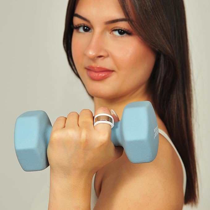Rinfit Smart Ring Protector - Silicone Ring Enhancer for Active Lifestyle and Gym - StyleFit U.S. Design Patent - White, Size 8