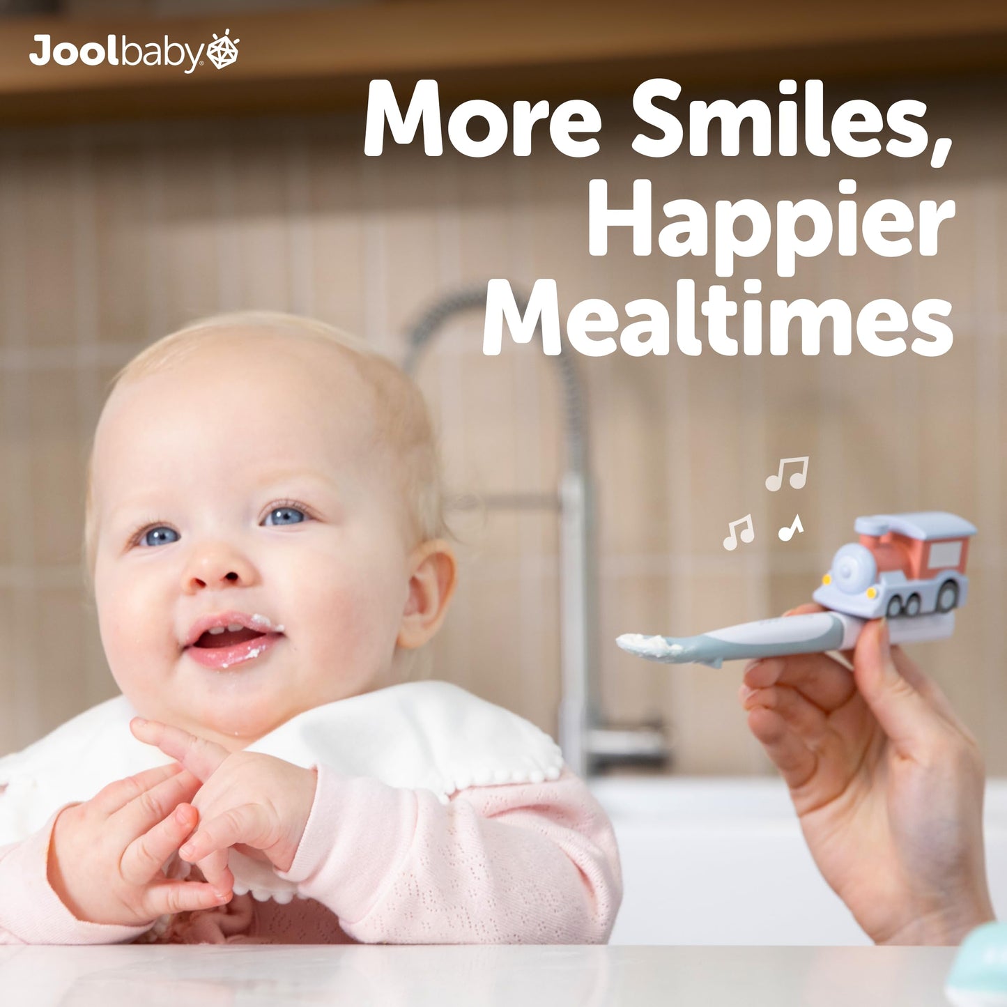 Jool Baby Musical Baby Spoons, 3 Spoons + Plane with Fun Sounds - Multi-Stage Spoon for Infant Feeding & Training Babies 6+ Months to Self-Feed