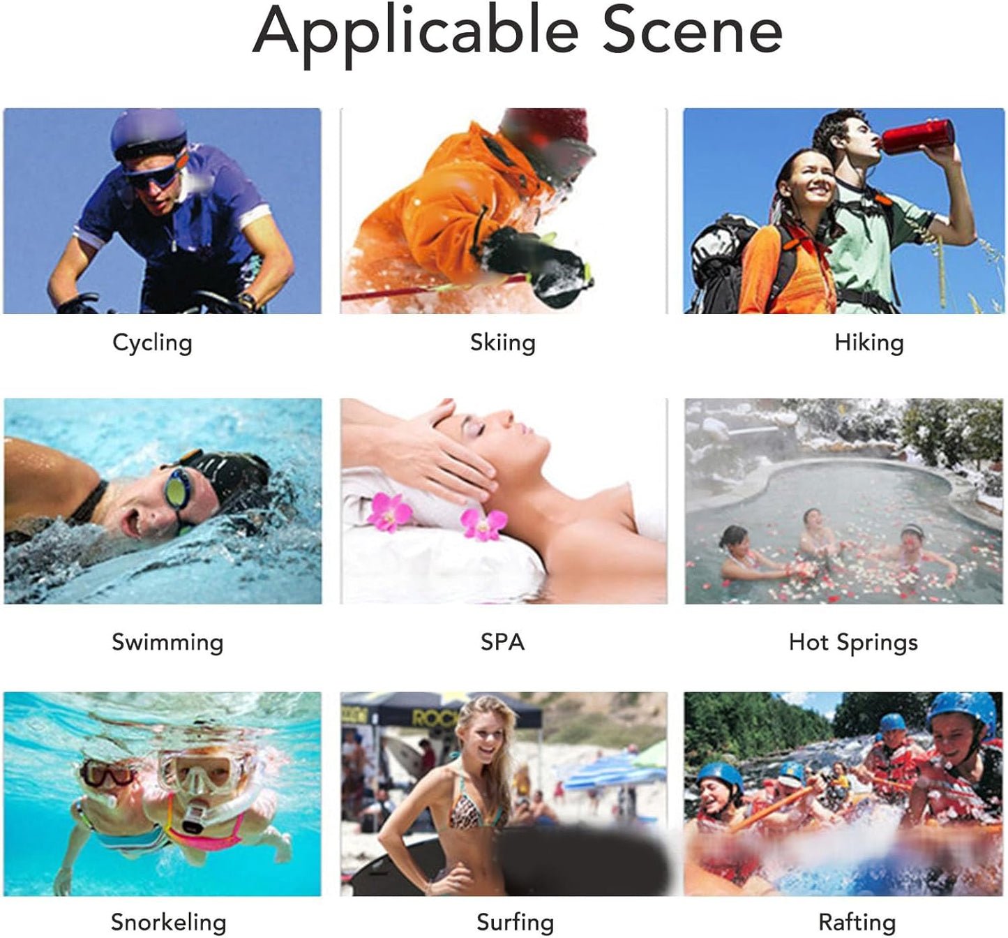 Yunir Swimming MP3 IPX8 8G Swimming Headset Swimming Player, Memory Rubber Coated, USB Player with Earphone, for Diving