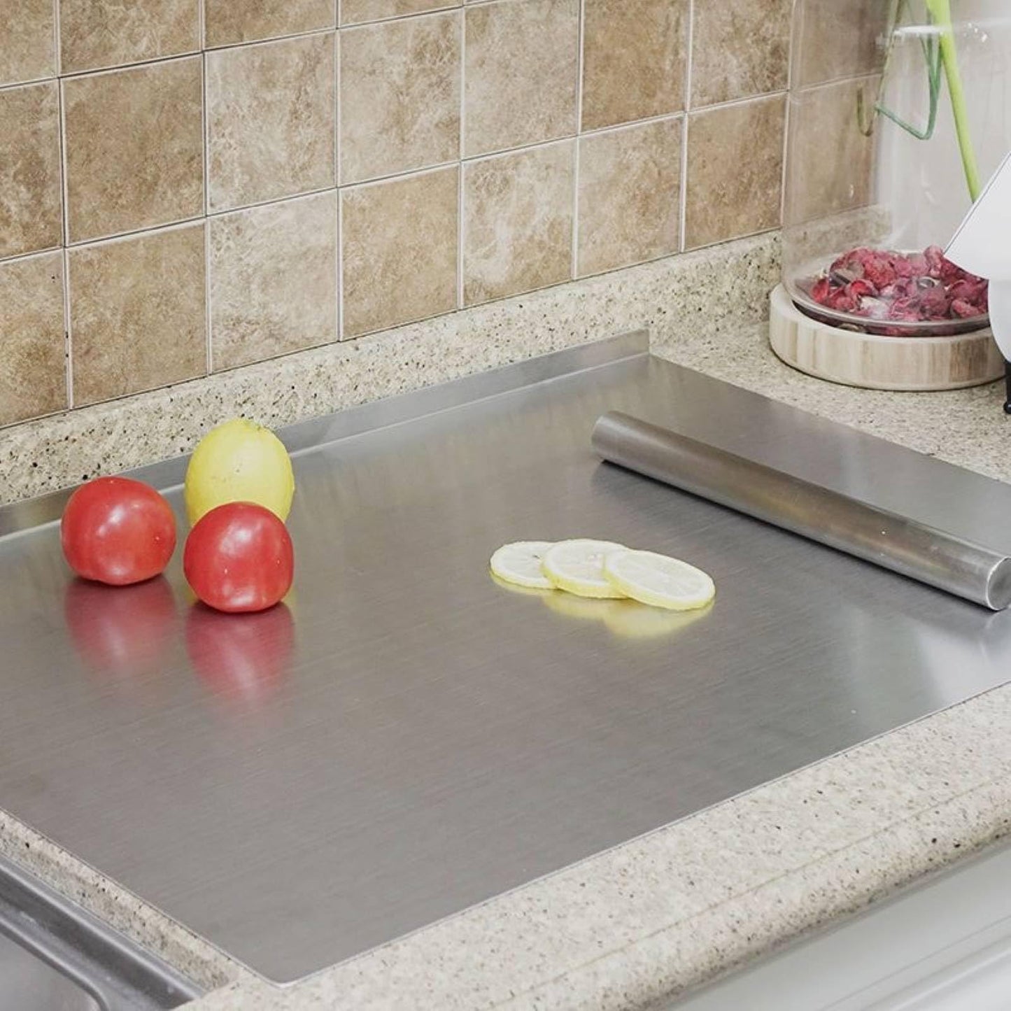 BILLAMB Stainless Steel Cutting Boards for The Kitchen, Suitable for Meat, Fruits, Vegetables, Bread, and Baking Large-sized Cutting Boards (40 x 30cm/15.7 x 11.8 in)