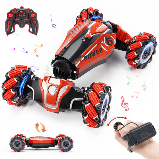 YEMIAI Gesture Sensing RC Stunt car, 4WD Drive Watch Remote-Controlled Vehicle, Bidirectional Drifting Off-Road Vehicle with Music and Lights Toys for Boys,Presents for Kids 4-12 Old