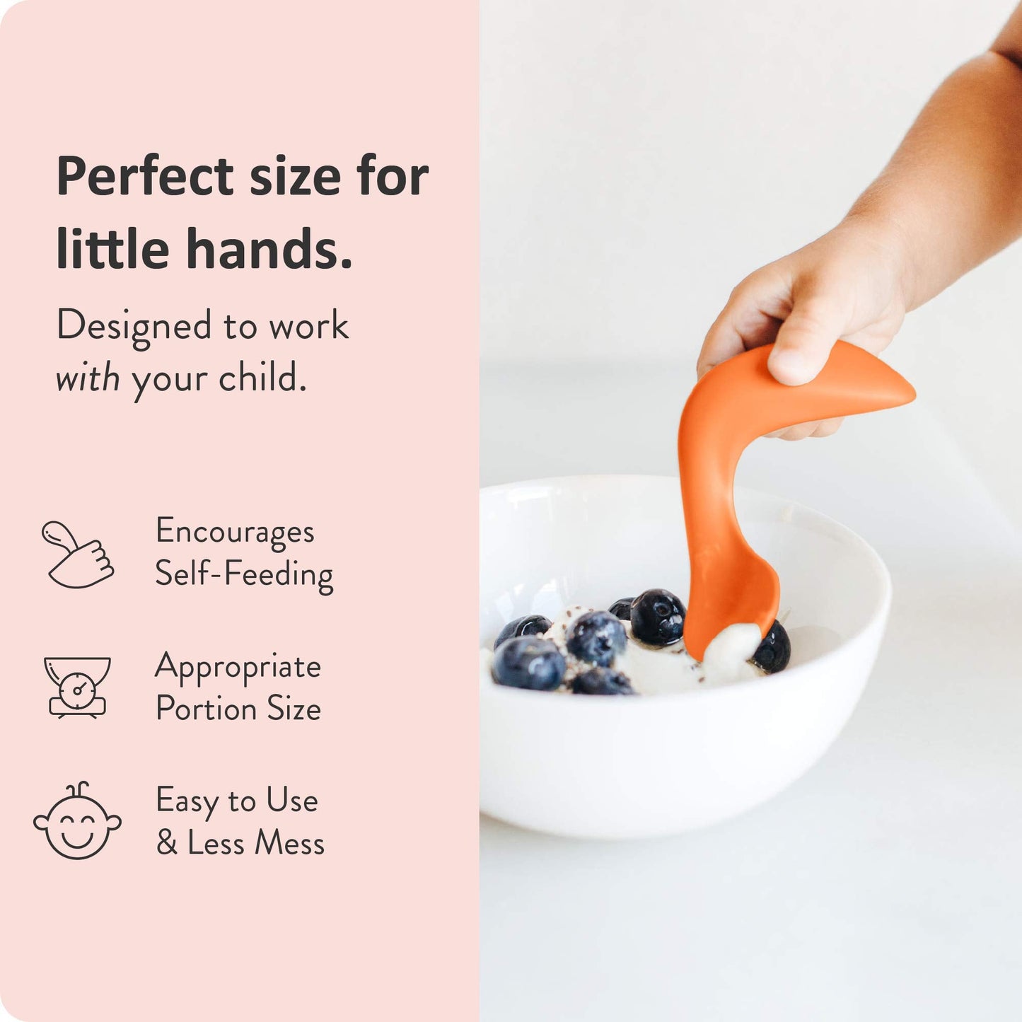 Right-Handed Curved Baby Spoons First Stage Infant Baby Led Weaning Soft-Tip Easy on Gums Training Teething Spoon Self Feeding Toddler Food Utensils