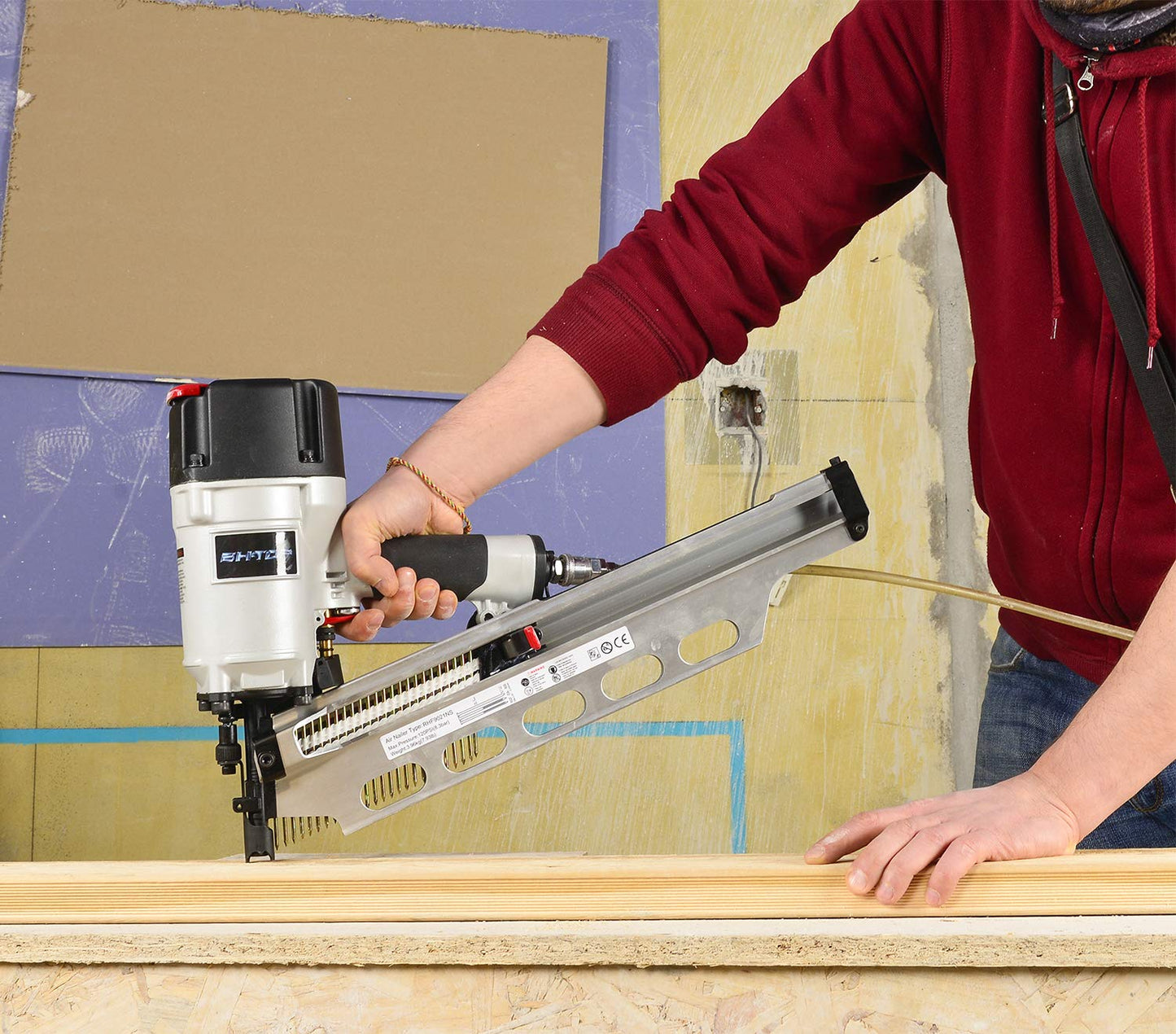 BHTOP 9021NS Framing Nailer 21 Degree 3-1/2" with Depth Adjustment with Set of 2 AP67 Aluminum Magazine (#885-827)