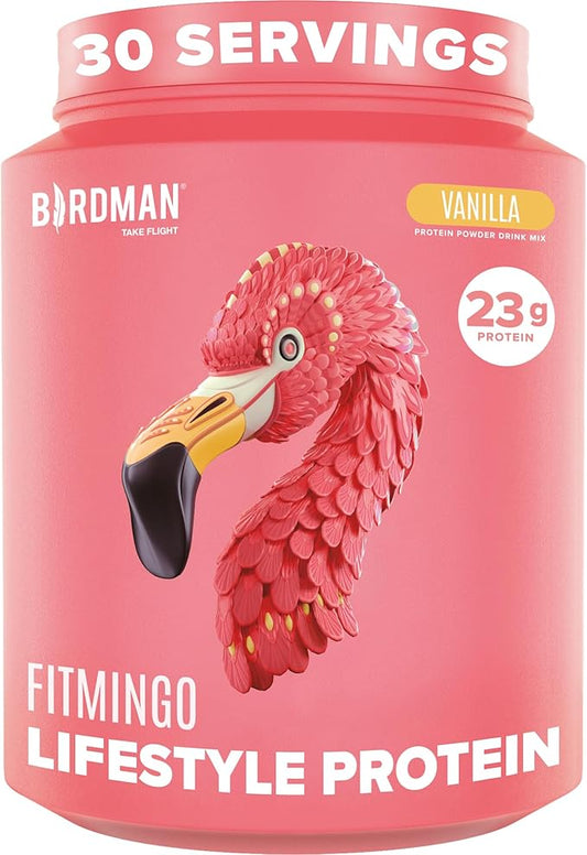 Fitmingo Vegan Protein Powder with Inositol, Collagen Boosters, Hyaluronic Acid and Vitamins | Low Carb, Dairy Free, Lactose Free, Low Calorie | 23g Plant Based Vanilla Protein Powder