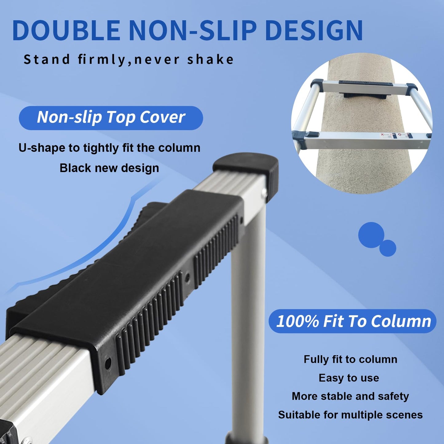JADDUO Telescoping Ladder 12.5 FT Extension Ladder Aluminum Lightweight Telescopic Ladders with 2 Triangle Stabilizers Ladders for Travel & Home & RV