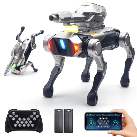 Smart Robot Dog,Interactive STEM Pet Toys with Blaster oice & Remote Control, App Programming,Lifelike Actions,Bionic Walking,Programmable Play Birthday Gifts for Boys Girls