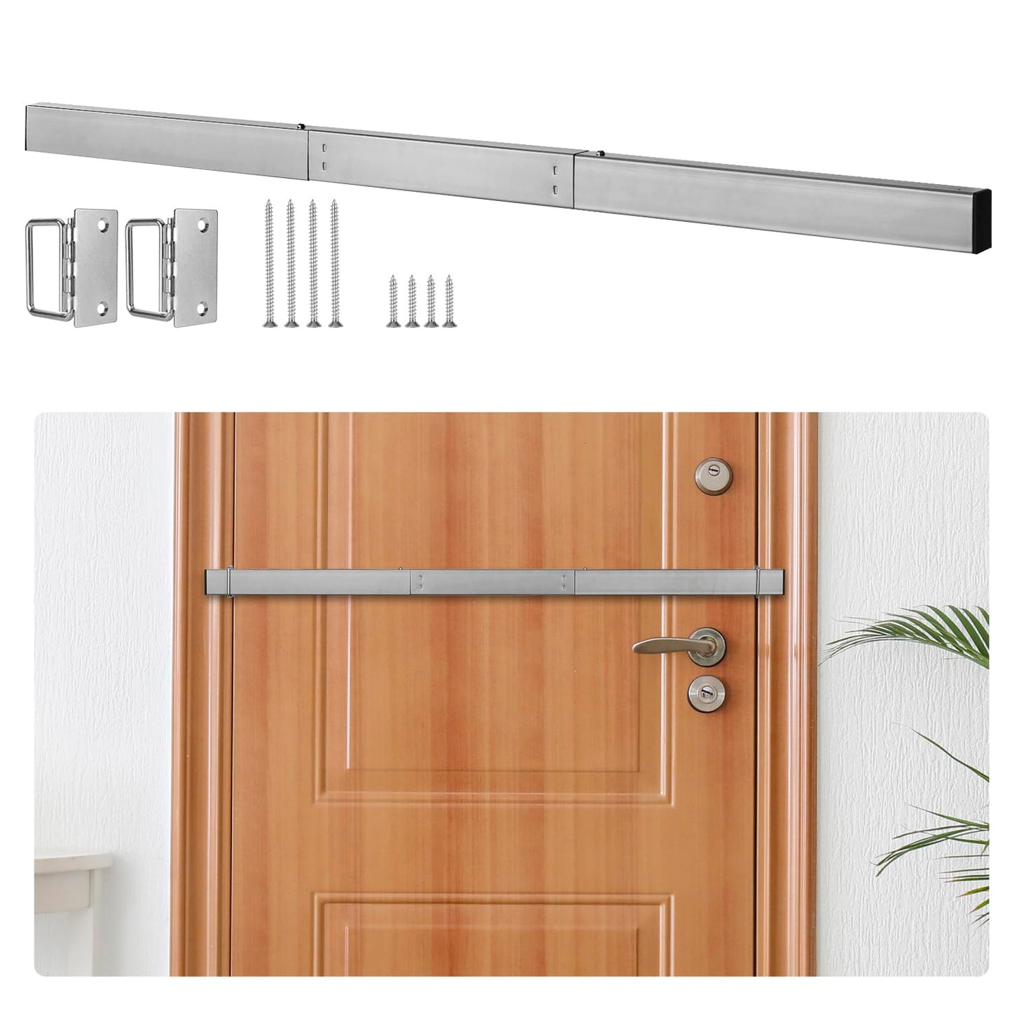 Door Security Bar Barricade Brackets Kit Set Door Stopper Home Defense Security Devices for Front Door