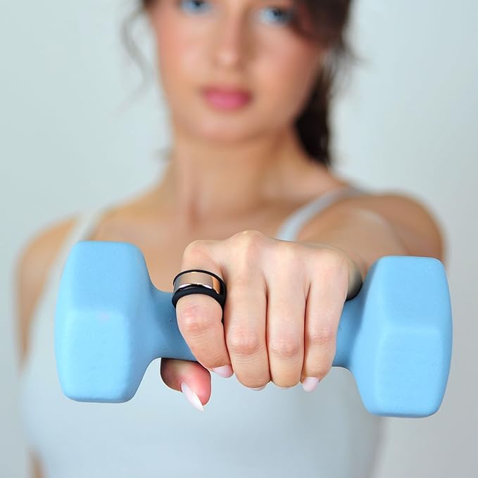 Rinfit Smart Ring Protector - Silicone Ring Enhancer for Active Lifestyle and Gym - StyleFit U.S. Design Patent - Black, Size 6