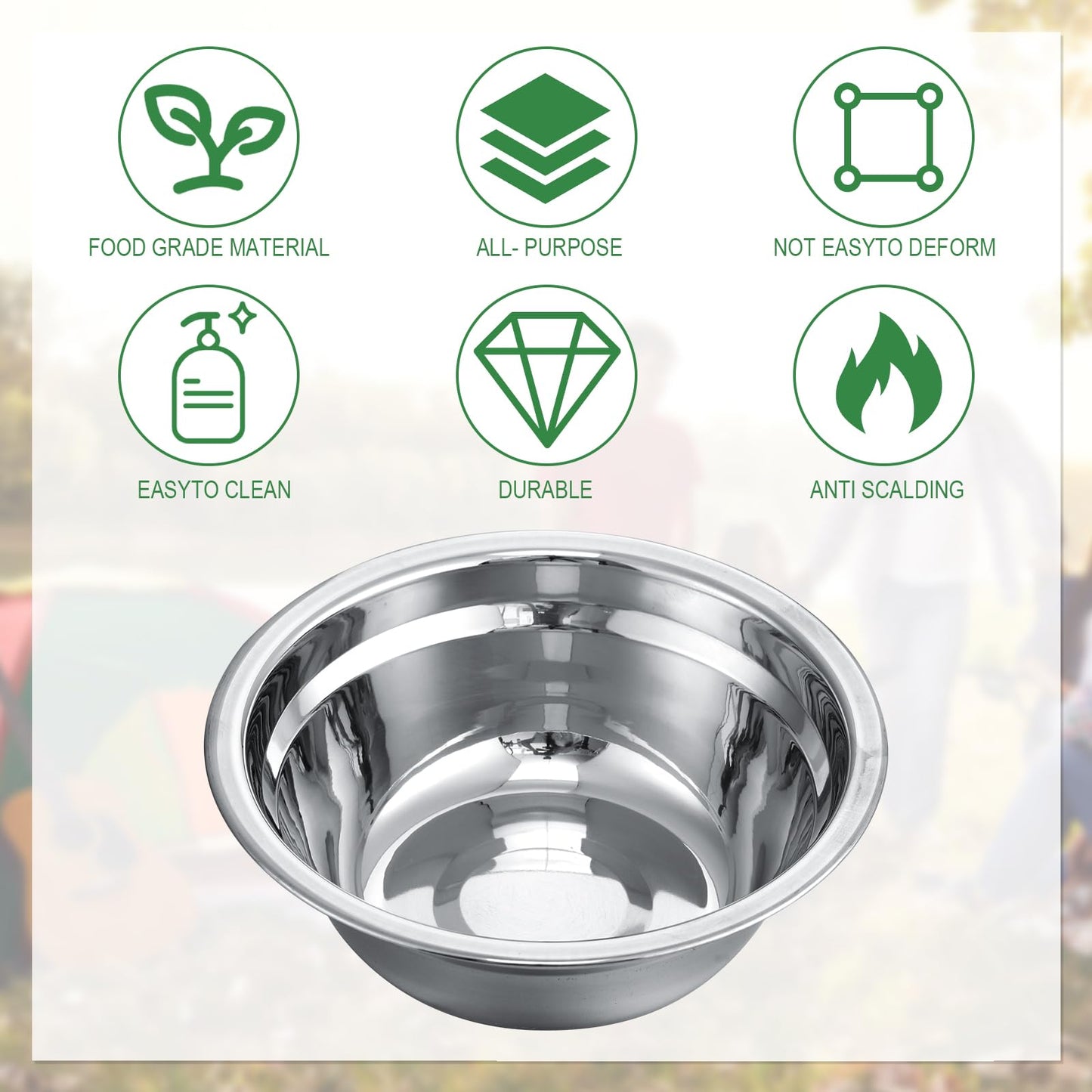 Lallisa 16 Pcs Outdoor Camping Cookware Mess Kit Polished Stainless Steel Dishes Camping Utensils Portable Tableware with Plates Cups Spoons Forks Knives Mesh Bag for Backpacking Hiking
