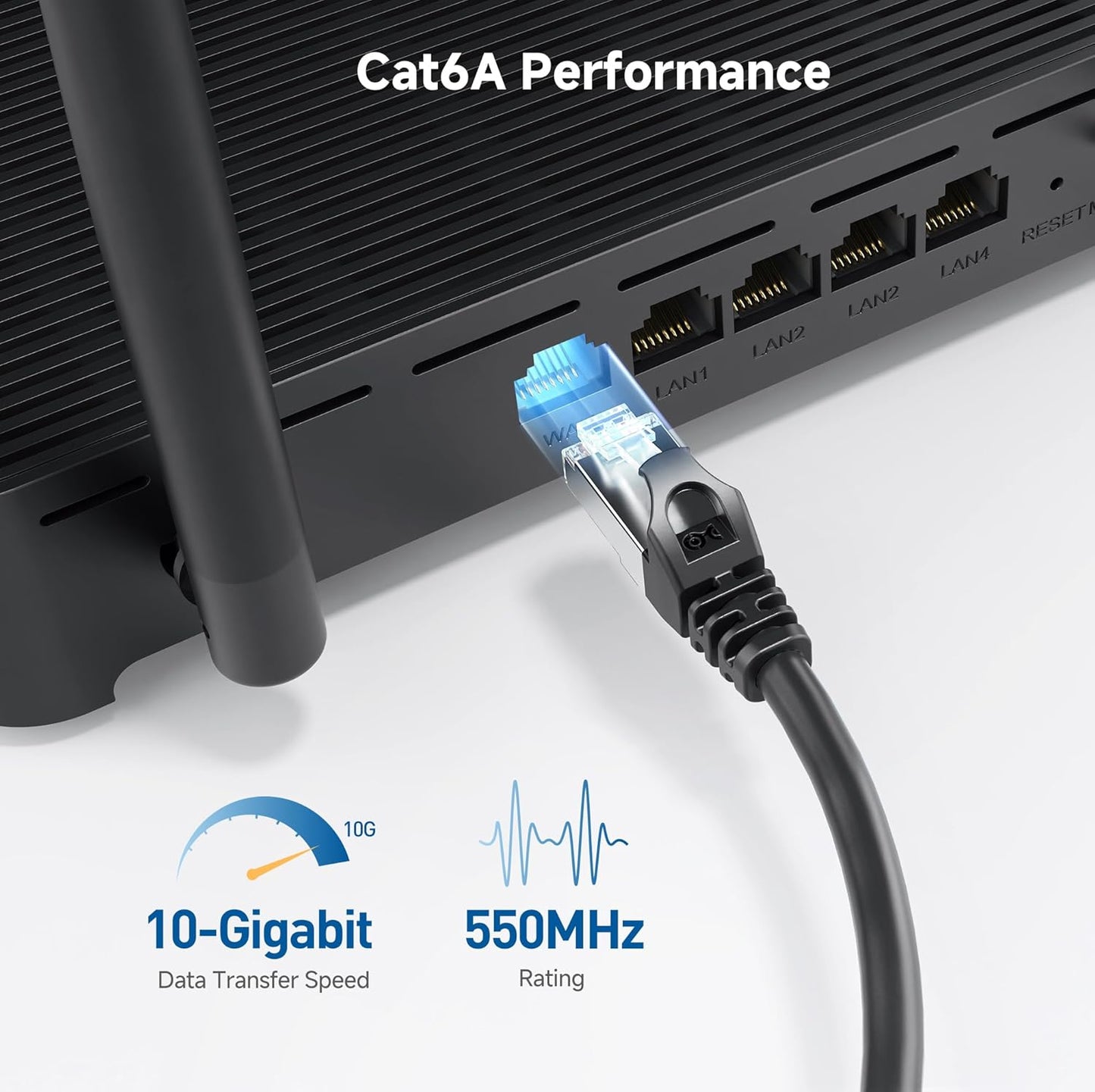 10Gbps 10-Pack 6A 3ft, 6A Cat6A Cable Matters Snagless Short Shielded Cat Ethernet Cable - Cat Cable, Cord, Ethernet
