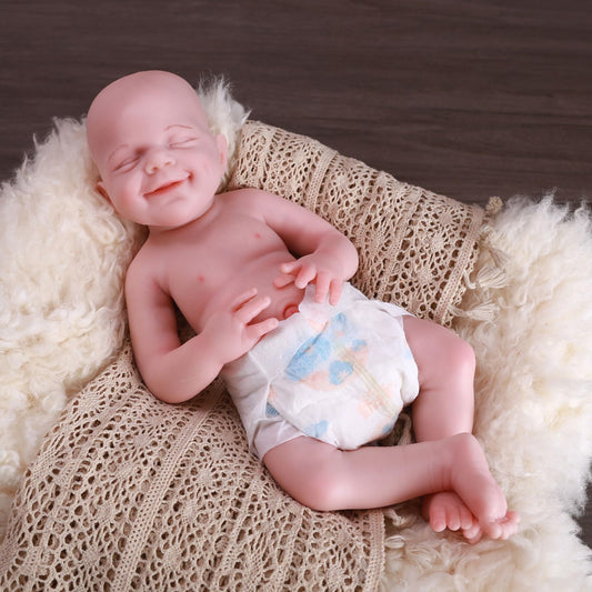 SERENDOLL 18.5 inch Realistic Full Silicone Baby Doll Can Drink Water, Lifelike Reborn Baby Dolls, Toy, and Collectible Bald Boy (Drinkable Boy)