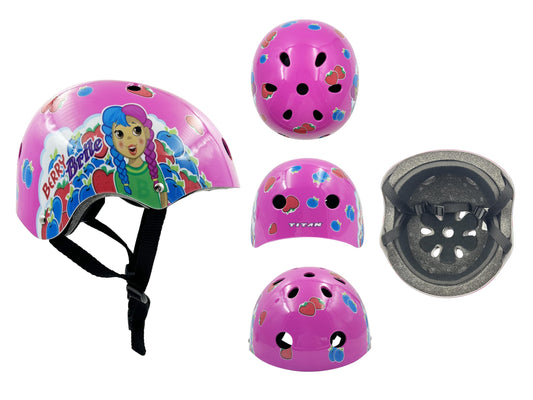 Titan Girls BMX Bike for Kids Ages 4-7, 16-Inch Wheels, 9-Inch Frame, Training Wheels, Toy Seat, Doll Basket, Streamers, First Bike, Princess Bicycle, Gift for Girls (Berry Brite Multicolor Bundle)