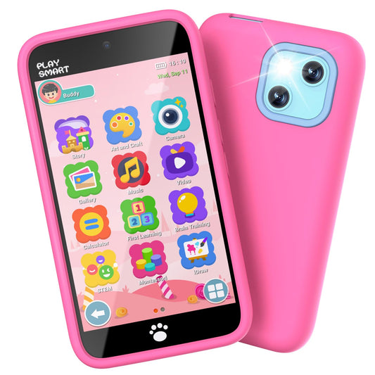 MOMILLA Kids Smart Phone with Dual Camera, 3.97" Touchscreen, 200+ Educational Games, Learning Toys with Parental Control for Ages 3-12, No SIM Birthday Gifts