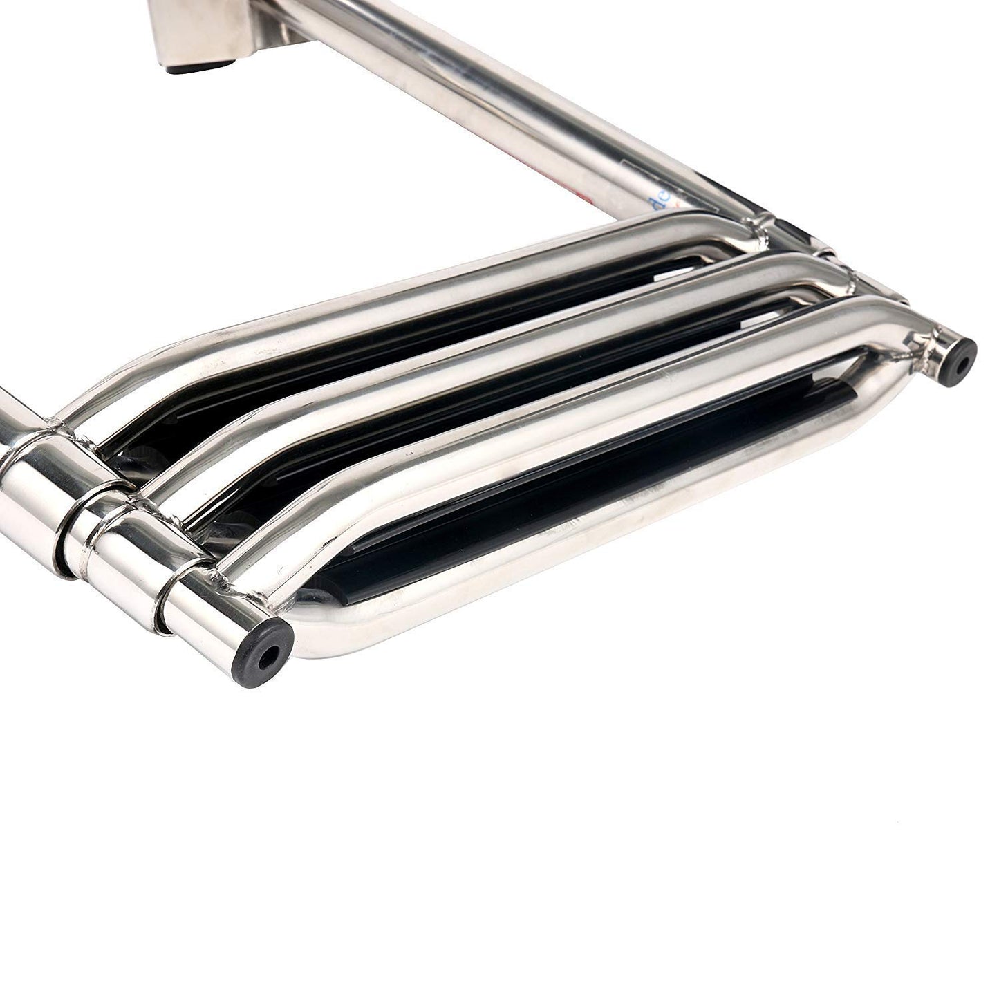 Amarine Made Boat Ladder, 3 Step Premium Stainless Folding Rear Entry Pontoon Boat Ladder w/Extra Wide Step