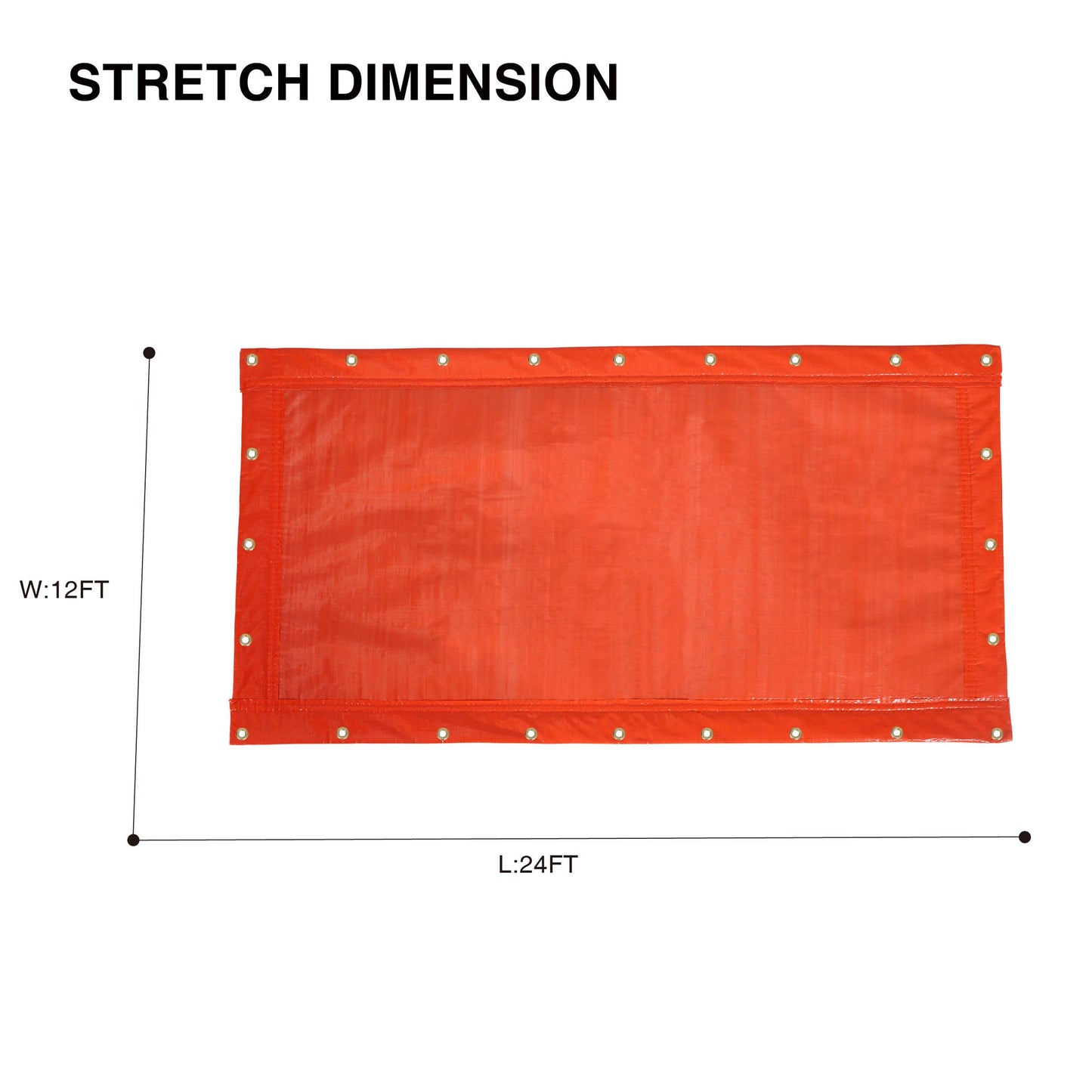Turtle Life Concrete Curing Blanket 12x24 Feet, Multipurpose Waterproof Construction Insulate Heavy Duty Tarps with Ball Bungee Cords, 3.6mm/0.15inch Thickness, Orange, 1-Package
