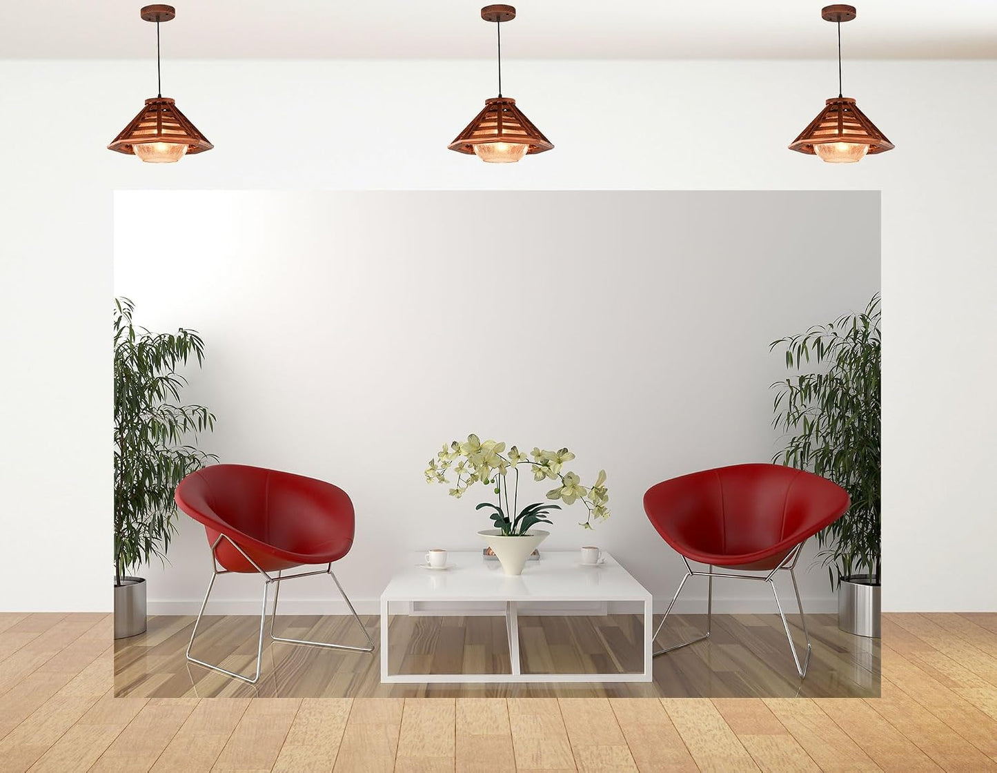KeyWork 7x7ft Modern Red Accent Chairs Backdrop Contemporary Interior Photography Background for Minimalist Party