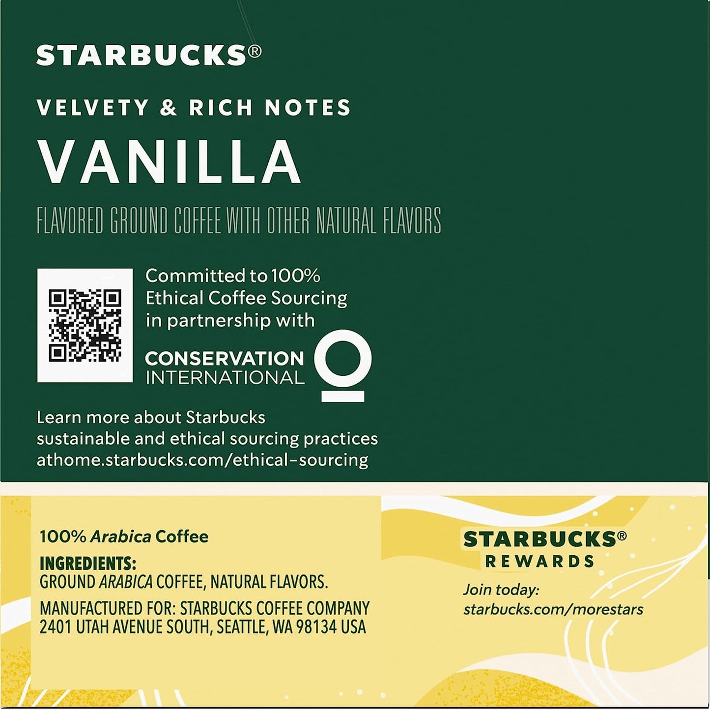 Starbucks Vanilla Flavored Coffee K-Cup Pods - Light Roast, 80 Count (8 Boxes) | Keurig Compatible