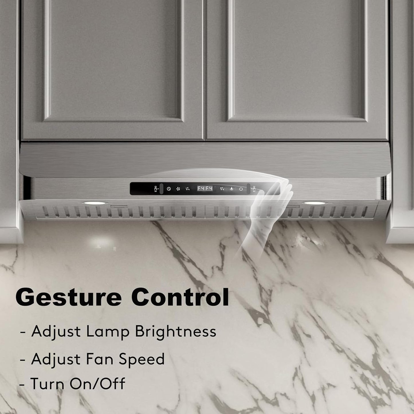 EVERKITCH Range Hood 36 inch Under Cabinet with 900CFM, Stainless Steel Kitchen Vent Stove Hood, Touch Control, Permanent Stainless Steel Filters，Ducted Vent, Top and Rear Vents