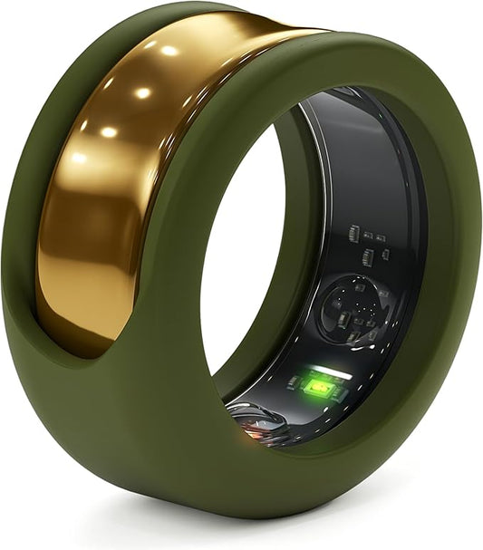 Rinfit Smart Ring Protector - Silicone Ring Enhancer for Active Lifestyle and Gym - StyleFit U.S. Design Patent - Green, Size 11