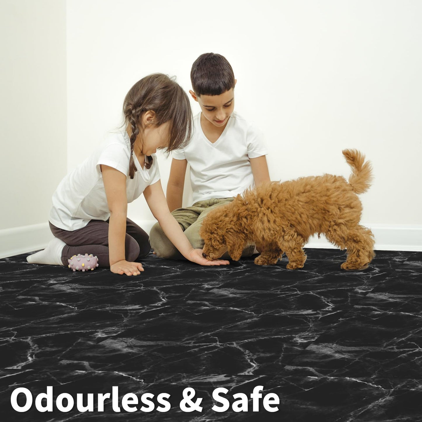Art3d Peel and Stick Floor Tile, 30-Pack 12 x 12in. Covers 30 Sq.ft, Waterproof Vinyl Flooring Tiles Self Adhesive for Kitchen, Bathroom & Bedroom - Dark Marble