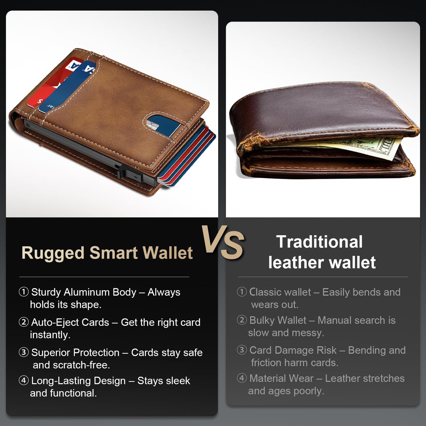 furid Card Wallet For Men Slim: Smart Rfid Minimalist Front Pocket Pop Up Wallet with ID Window - Gifts for Husband Father at Birthday Anniversary