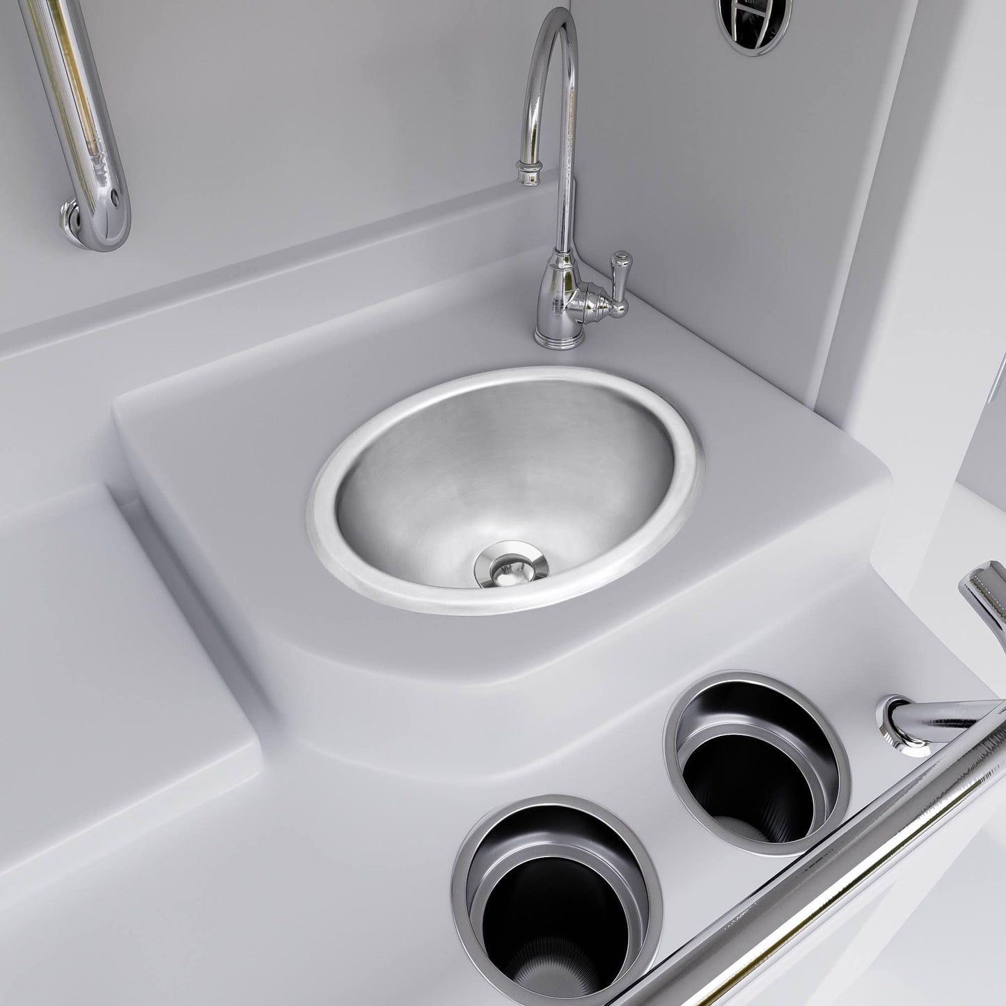 LQS Oval RV Kitchen Sink Stainless Steel, Stainless Steel Bar Sink, 13.39" x 10.63" Small Bathroom Kitchen Sink, 5.12" Depth, RV Kitchen Bar Sink with Sink Drain Assembly