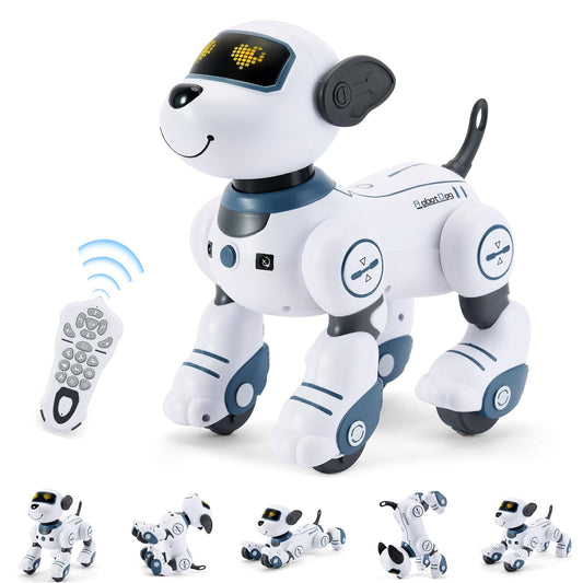FUUY Robot Dog for Kids Robot Dog Remote Control Toy Interactive Robot Pet Robotics Toys Intelligent Robo Dog Programmable Sing & Dance Design Birthday Gifts Kids Age 3 5 4-6 Year, Blue