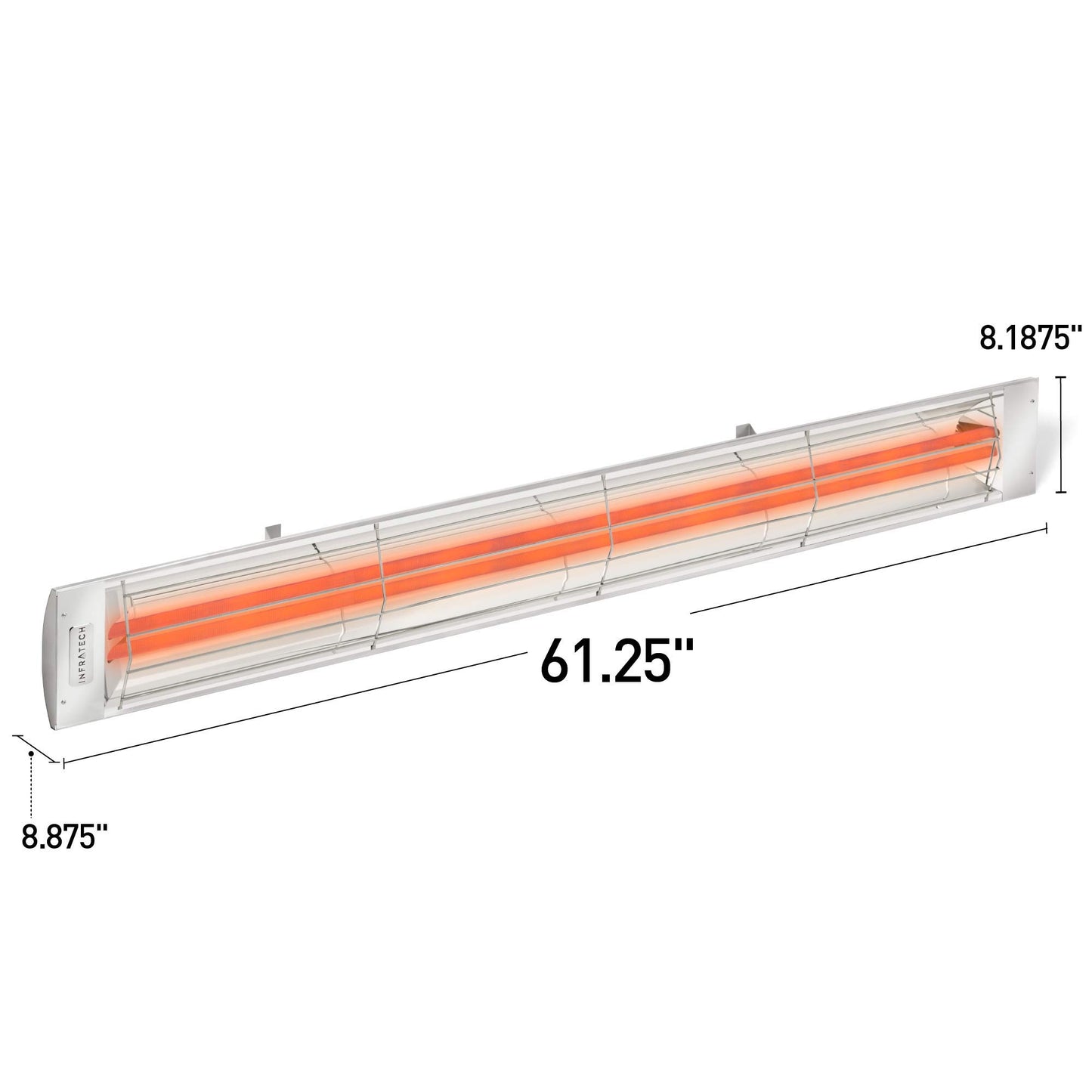 Infratech CD-6028 SS Stainless Steel 61.25” Dual Element Fixture 6000 Watt, 208 Volt, Stainless Steel