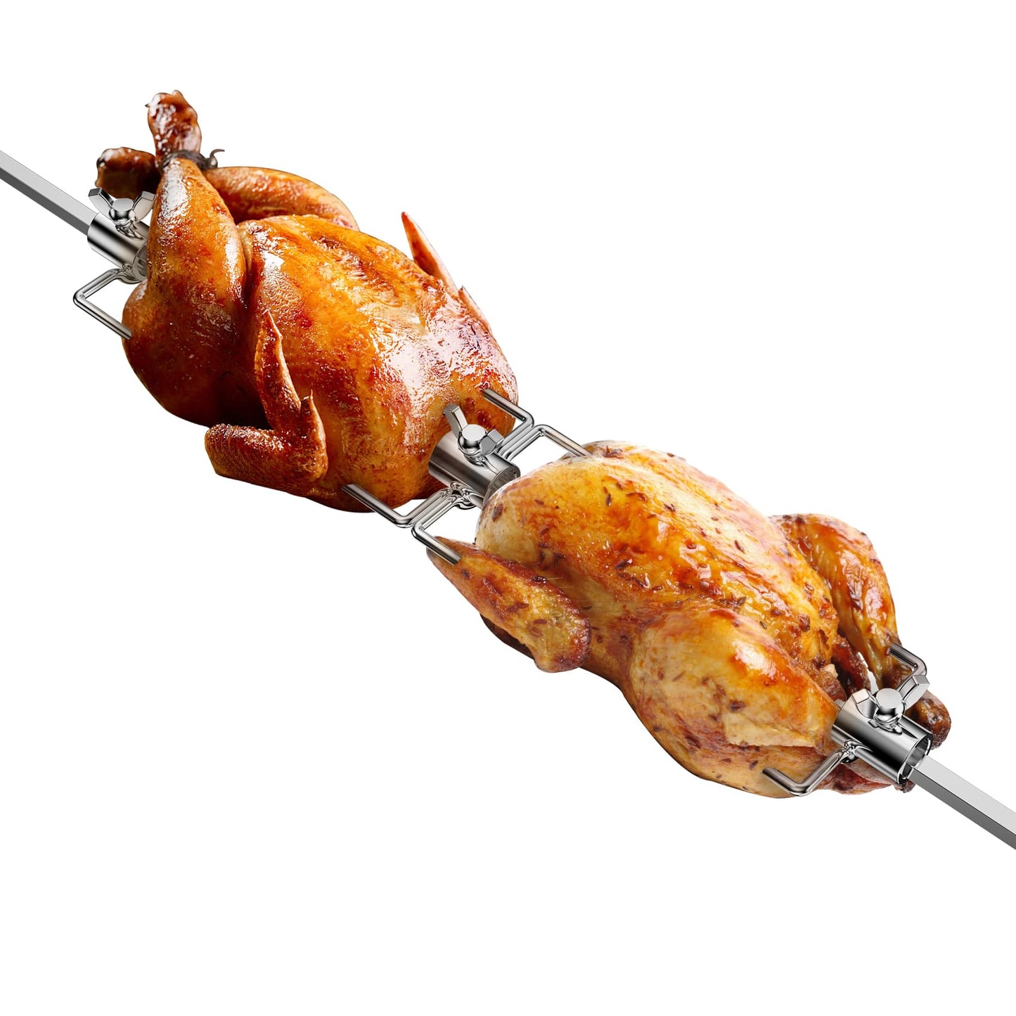 onlyfire Universal Rotisserie Meat Forks BBQ Grilling Accessories for Most Grills, Include 2pcs 2-Pronged Rotisserie Forks and 1pc Double Sided Rotisserie Fork